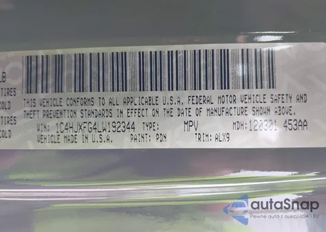 2020 Jeep Wrangler Unlimited Rubicon 4X4 z USA, uszkodzony, nr VIN 1C4HJXFG4LW192344